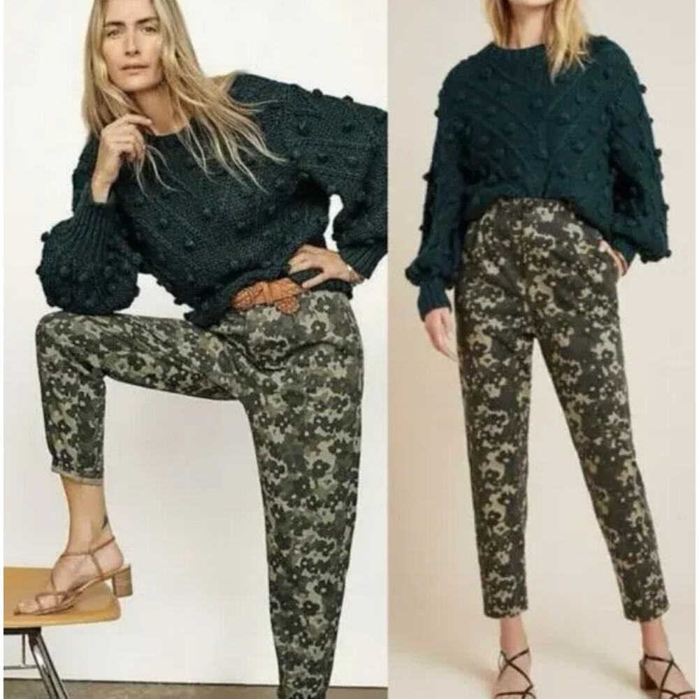 $140 Anthropologie Amadi Floral Camo Pants XS NWT